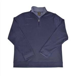 NEW F/X FUSION men's reversible micro dot quarter zip top in navy